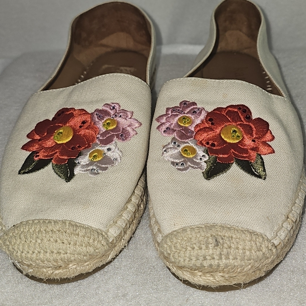 Kate Spade Dahlia Floral Embroidered Espadrilles Sz 6B